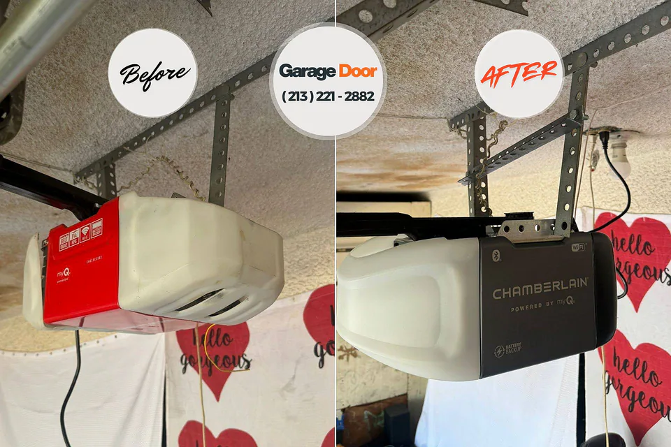 Before and after: garage door repair Lawton, OK